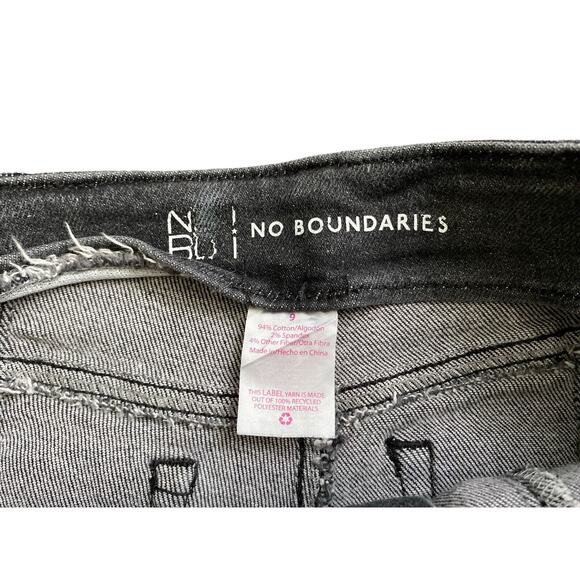 NO BOUNDARIES Womens Size 9 Gray High Rise Skinny Button Fly Jeans 26.5" Inseam - Picture 5 of 5